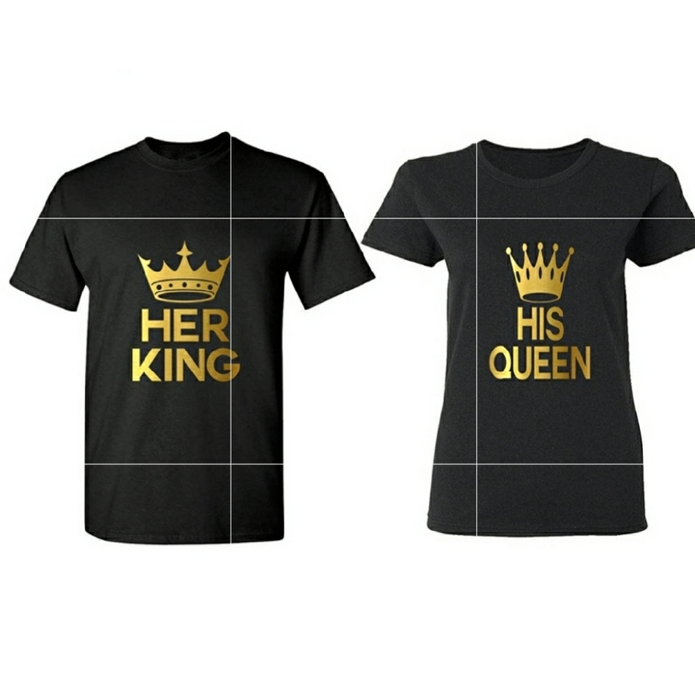 "HER KING, HIS QUEEN" COUPLE TEES.